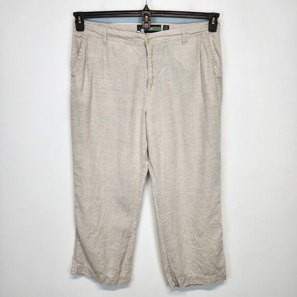 Old Navy Loose 100% Linen Pants Mens 38x30 Wide Leg Flat Front Beach Y2K - Picture 1 of 14